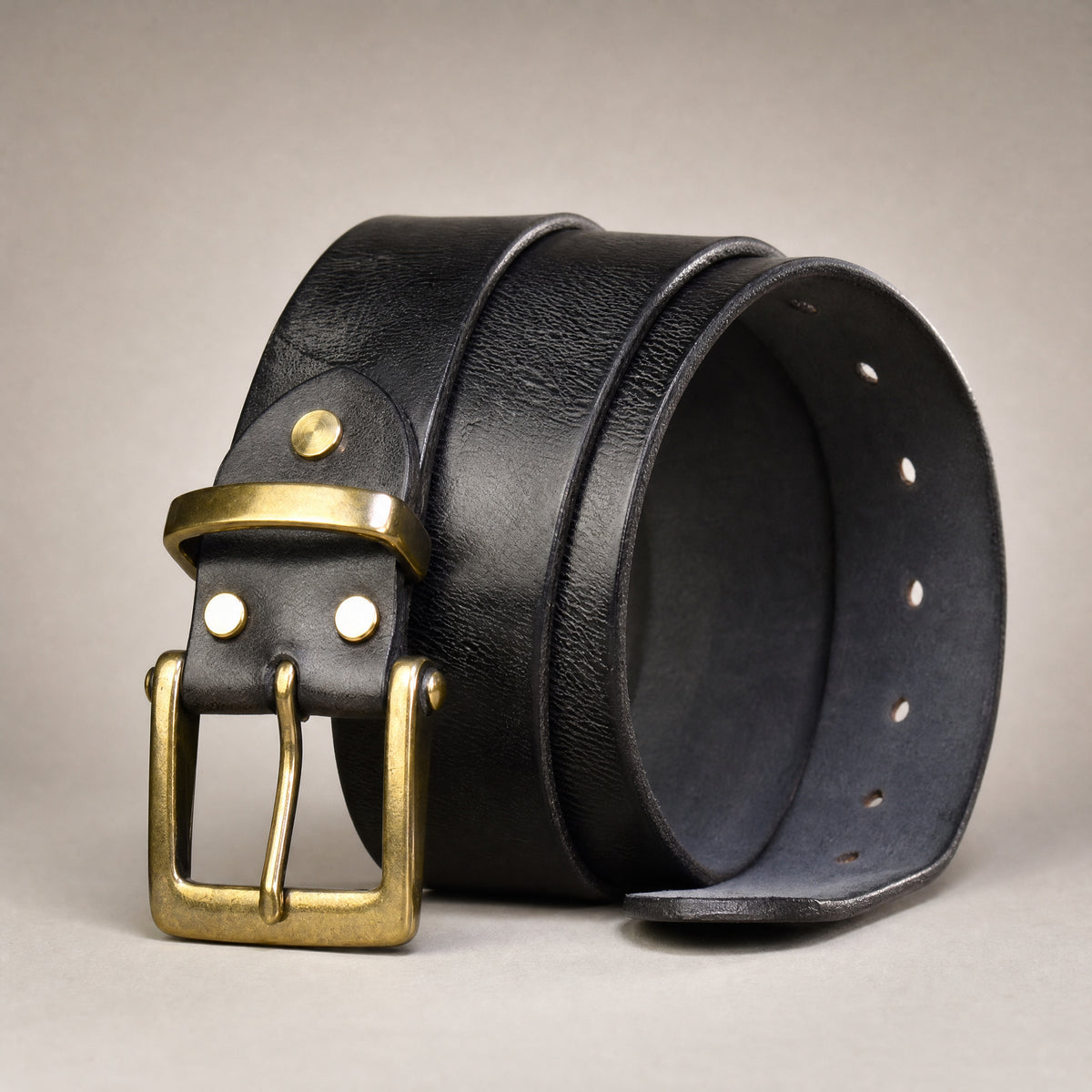 Marshall Heavy-Duty Full-Grain Leather Belt in Black