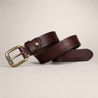 Merkel Full-Grain Leather Belt in Dark Brown