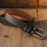 Mineola Full-Grain Leather Belt in Black