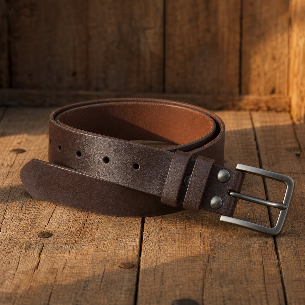 Mineola Full-Grain Leather Belt in Dark Brown
