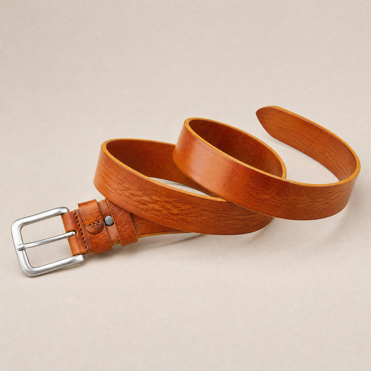 Moody Full-Grain Leather Belt in Brown