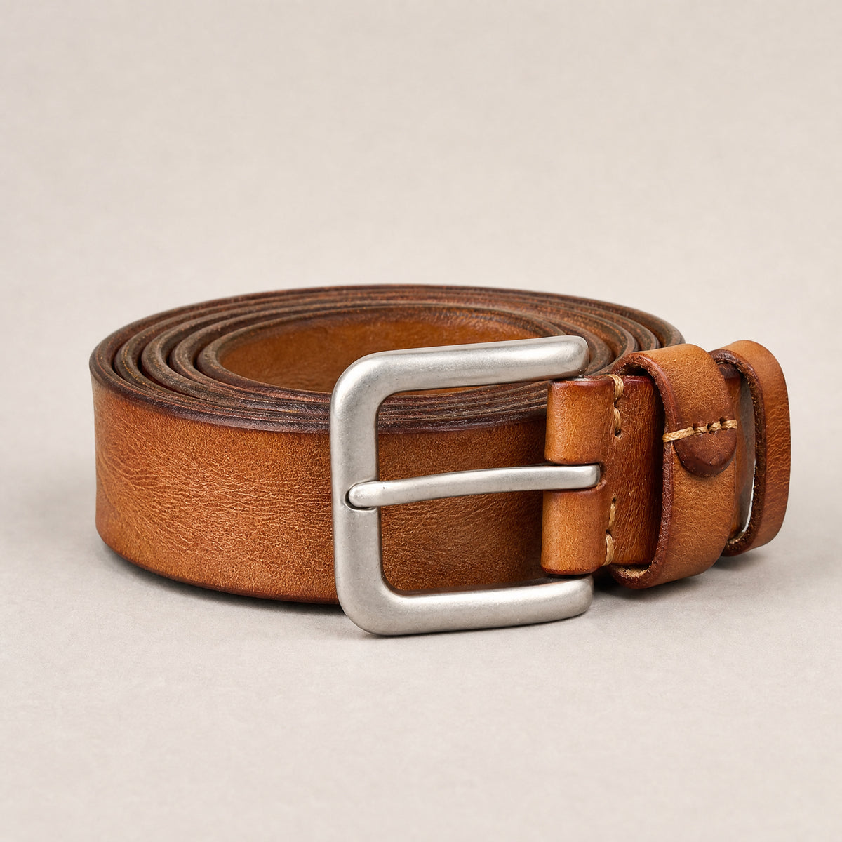 Moody Full-Grain Leather Belt in Tan