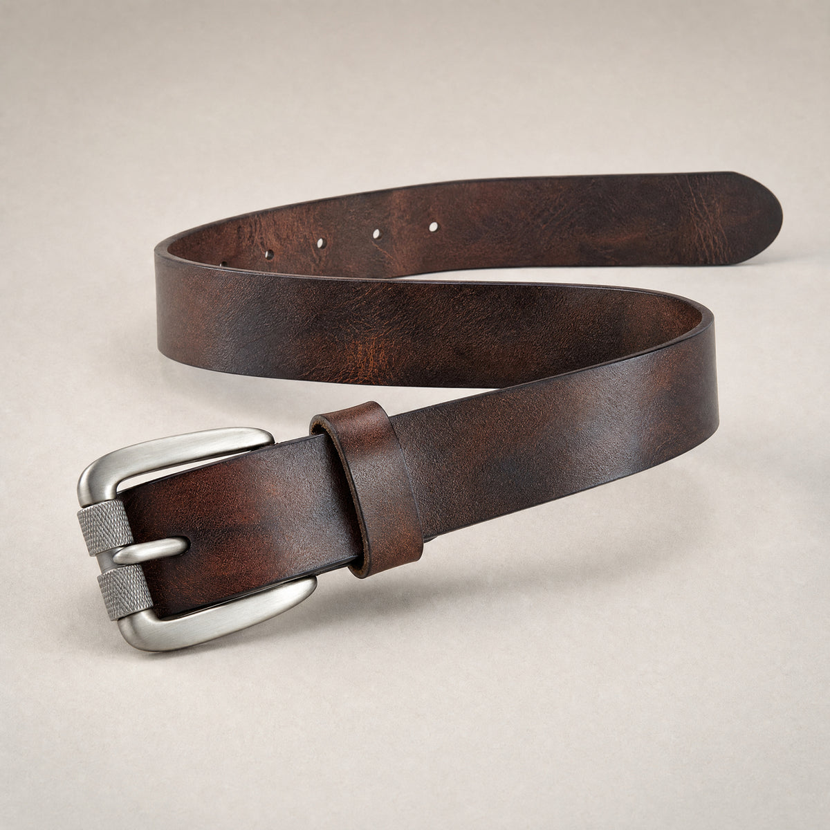 Paducah Full-Grain Leather Belt in Dark Brown