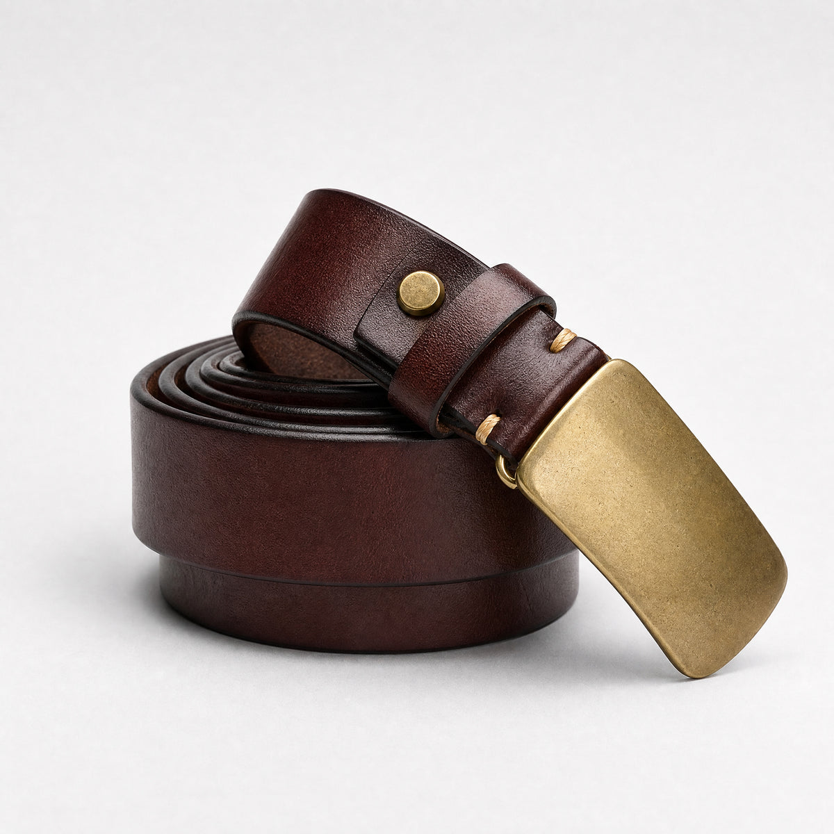 Palestine Heavy-Duty Full-Grain Leather Belt in Dark Brown