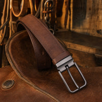 Pleasanton Full-Grain Leather Belt in Brown