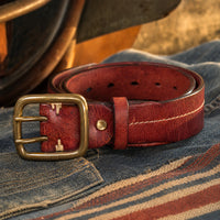 Seymour Full-Grain Leather Belt in Chestnut