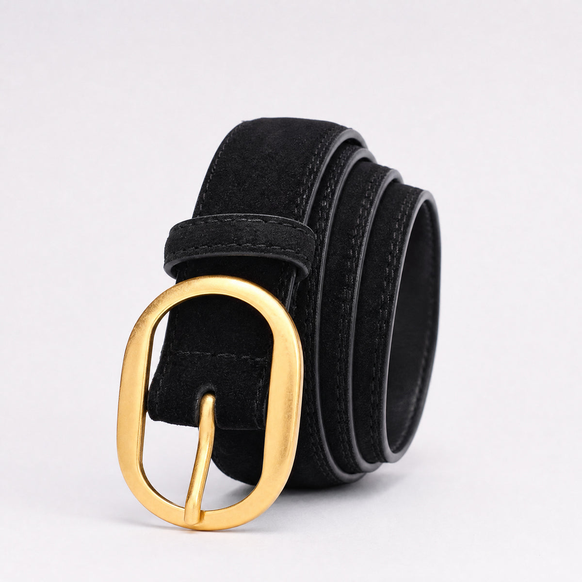 Shiner Full-Grain Leather Belt in Black