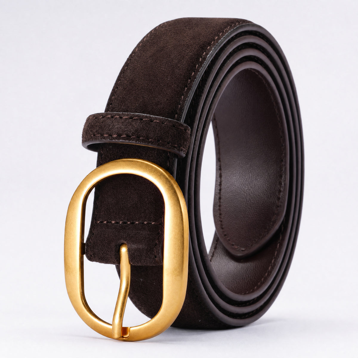 Shiner Full-Grain Leather Belt in Brown
