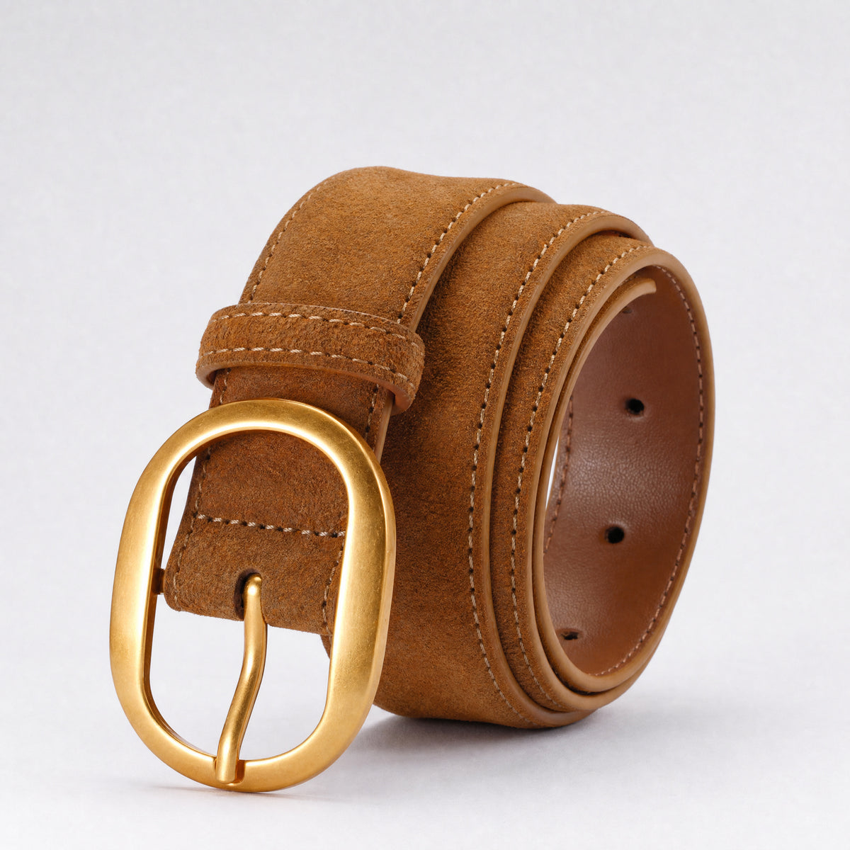 Shiner Full-Grain Leather Belt in Tan