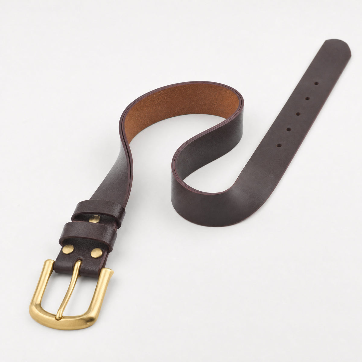 Sinton Full-Grain Leather Belt in Dark Brown