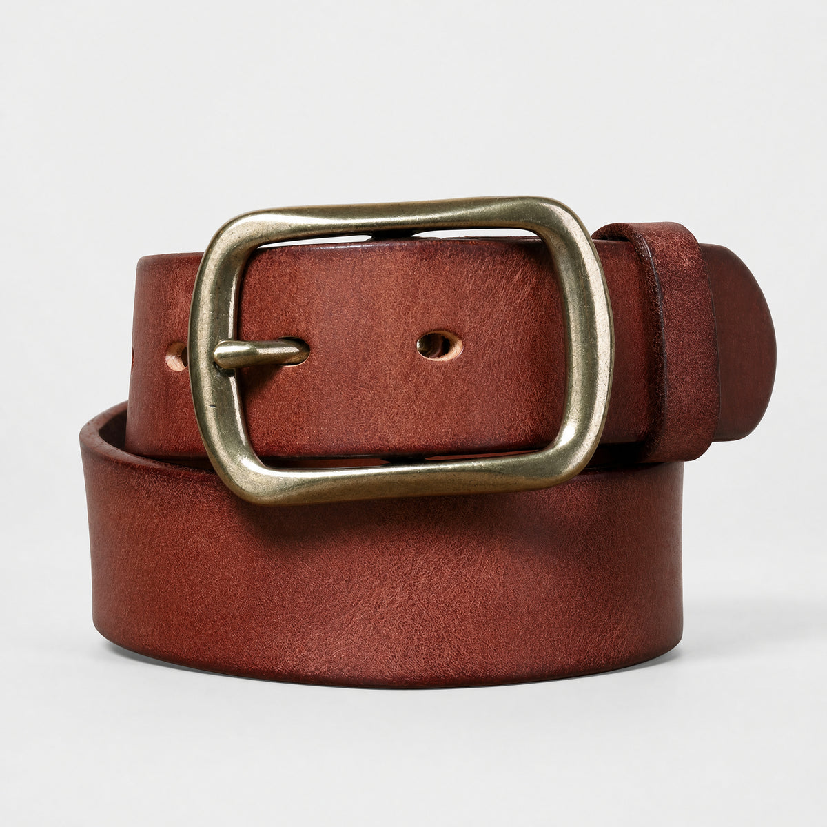 Snyder Full-Grain Leather Belt in Chestnut