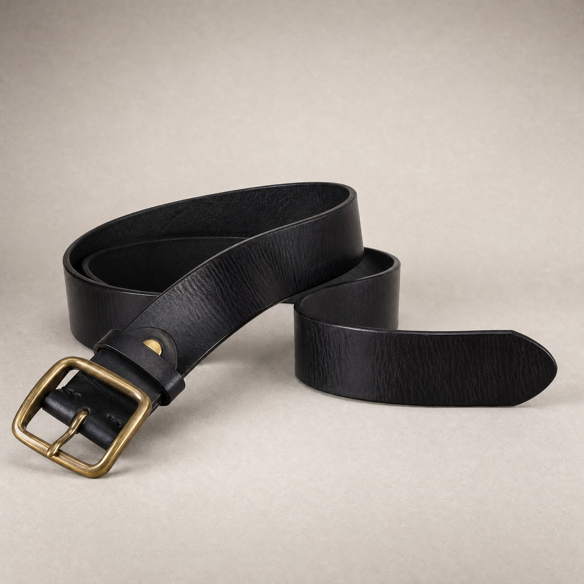 Tahoka Full-Grain Leather Belt in Black