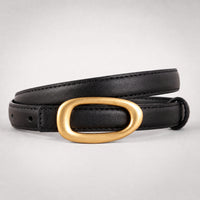 Tilden Slim Full-Grain Leather Belt in Black