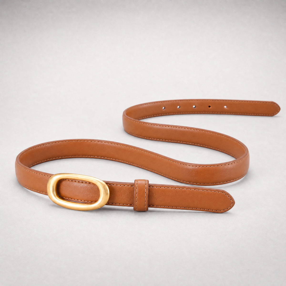 Tilden Slim Full-Grain Leather Belt in Brown