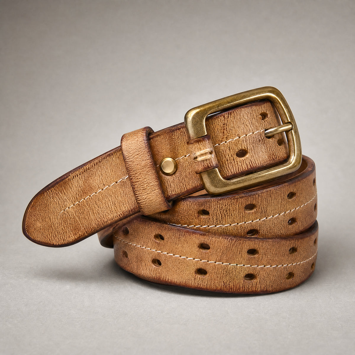 Vernon Full-Grain Leather Belt in Tan