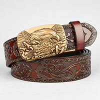Wharton Western Full-Grain Leather Belt in Tan Gold