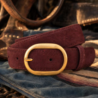 Yoakum Full-Grain Leather Belt in Oxblood